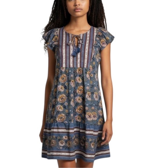 Matilda Jane Dresses & Skirts - MATILDA JANE Pasture Flutter Dress in Blue/Rust/Cream Size XS—NWOT